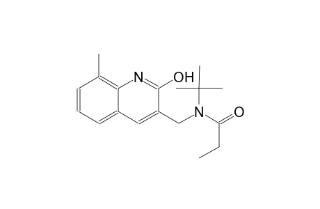 N-(tert-butyl)-N-[(2-hydroxy-8-methyl-3-quinolinyl)methyl]propanamide