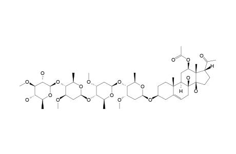 12-O-ACETYLLINEOLON-3-O-BETA-D-THEVETOPYRANOSYL-(1->4)-BETA-D-OLEANDROPYRANOSYL-(1->4)-BETA-D-CYMAROPYRANOSYL-(1->4)-BETA-D-CYMAROPYRANOSID