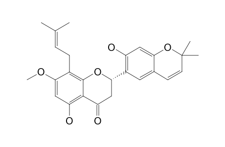 MAACKIAFLAVANONE-A;(2S)-5,2'-DIHYDROXY-7-METHOXY-8-(3-METHYLBUT-2-ENYL)-2''',2'''-DIMETHYLPYRANO-[5''',6''':5',4']-FLAVANONE