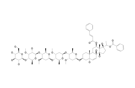 GYMNEPREGOSIDE-E;#5;12-O-CINNAMOYL-20-O-BENZOYL-(20S)-PREGN-6-ENE-3-BETA,5-ALPHA,8-BETA,12-BETA,14-BETA,17-BETA,20-HEPTOL-3-O-BETA-D-GLUCOPYRANOSYL-(1->4)-6-DE