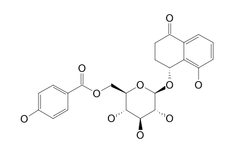 (4S)-4,5-DIHYDROXY-ALPHA-TETRALONE-4-O-BETA-D-(6'-O-4''-HYDROXYBENZOYL)-GLUCOPYRANOSIDE