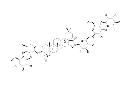 #3;CAULOSIDE-H;3-O-BETA-D-GLUCOPYRANOSYL-(1->2)-ALPHA-L-ARABINOPYRANOSYLCAULOPHYLLOGENIN-28-O-ALPHA-L-RHAMNOPYRANOSYL-(1->4)-BETA-D-GLUCOPYRANOSYL-(1->6)-BETA-