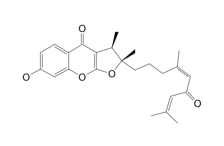 FUKANEFUROCHROMONE_D;2,3-DIHYDRO-7-HYDROXY-2-S*,3-R*-DIMETHYL-2-[4,8-DIMETHYL-4-(Z),7-NONADIEN-6-ONYL]-FURO-[3.2-B]-CHROMONE