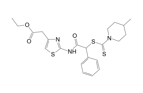 Ethyl 2-[2'-(4"-methyl-1"-piperidinyl)thiocarbamoyl]phenylthio]acylamino]-thiazol-4-acetate