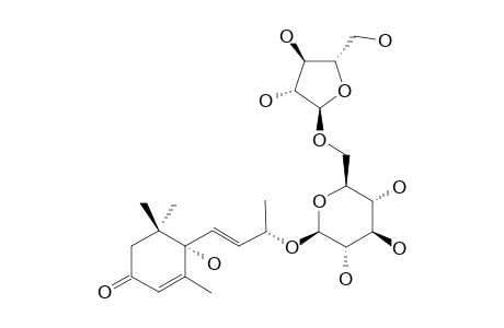 (6S,7E,9R)-6,9-DIHYDROXY-4,7-MEGASTIGMADIEN-3-ONE-9-O-[ALPHA-L-ARABINOFURANOSYL-(1->6)]-BETA-D-GLUCOPYRANOSIDE