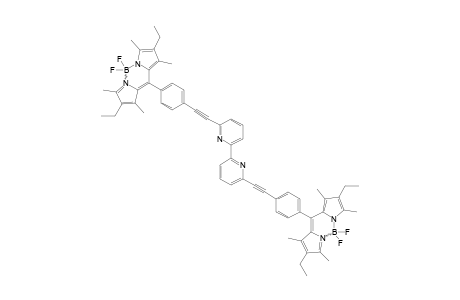 #11;6,6'-BIS-[ETHYNYLPHENYL-4''-[4''',4'''-DIFLUORO-8'''-(1''',3''',5''',7'''-TETRAMETHYL-2''',6'''-DIETHYL-4'''-BORA-3'''A,4'''A-DIAZA-S-INDACENE)]]-2,2'-BIPYRIMIDINE