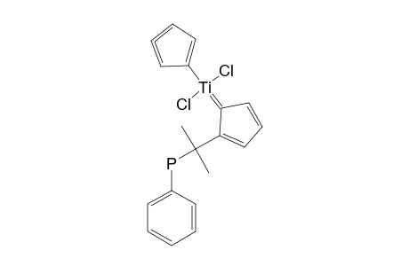 [(ETA-(5)-C5H5)-(ETA-(5)-C5H4-(CME2)-P(H)PH)_TICL2]