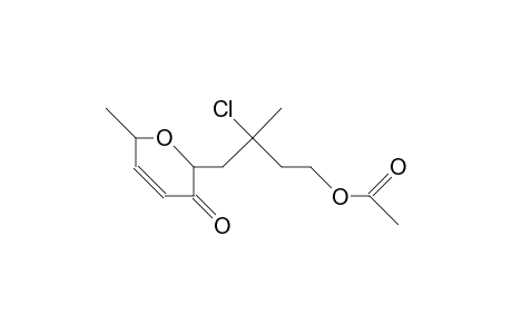 1-(4-Acetoxy-2-chloro-2-methyl)-butyl C-1,2,3,4-tetradeoxy-L-rhamno-hex-3-en-2-ono-pyranoside