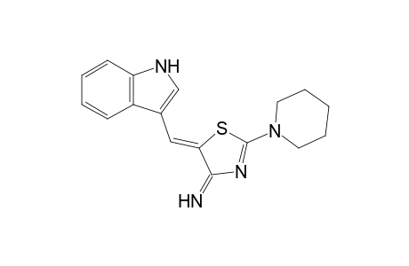 (Z)-5-((1H-Indol-3-yl)methylene)-2-(piperidin-1-yl)thiazol-4(5H)-iminium