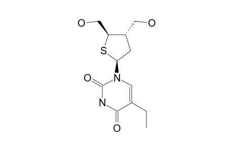 1-(2',3'-DIDEOXY-3'-C-HYDROXYMETHYL-4'-THIO-beta-D-ERYTHRO-PENTOFURANOSYL)-5-ETHYL-URACIL