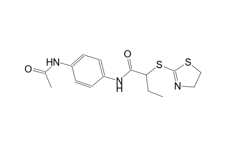 N-[4-(acetylamino)phenyl]-2-(4,5-dihydro-1,3-thiazol-2-ylsulfanyl)butanamide