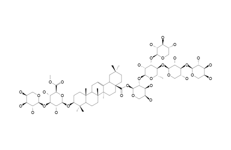 ACUTOSIDE-I;3-O-BETA-[ARABINOPYRANOSYL-(1->3)-GLUCURONOPYRANOSYL]-OLEANOLIC-ACID-28-O-[ARABINOPYRANOSYL-(1->3)-XYLOPYRANOSYL-(1->4)-[XYLOPYRANOSY