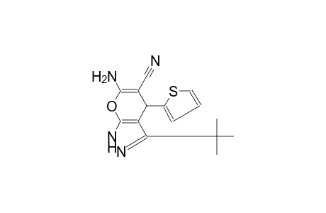 pyrano[2,3-c]pyrazole-5-carbonitrile, 6-amino-3-(1,1-dimethylethyl)-1,4-dihydro-4-(2-thienyl)-