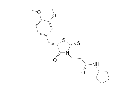 3-thiazolidinepropanamide, N-cyclopentyl-5-[(3,4-dimethoxyphenyl)methylene]-4-oxo-2-thioxo-, (5Z)-