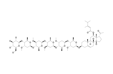 CYNANCHOGENIN-3-O-BETA-D-GLUCOPYRANOSYL-(1->4)-BETA-D-CYMAROPYRANOSYL-(1->4)-BETA-D-OLEANDROPYRANOSYL-(1->4)-BETA-D-OLEANDROPYRANOSYL-(1->4)