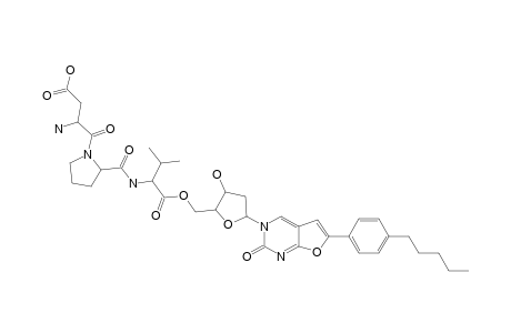 3-[5'-O-(ASPARTYLPROLYLVALYL)-2'-DEOXY-BETA-D-RIBOFURANOSYL]-6-(PARA-PENTYLPHENYL)-2,3-DIHYDROFURO-[2.3-D]-PYRIMIDIN-2-ONE