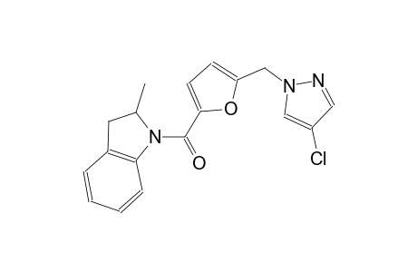 1-{5-[(4-chloro-1H-pyrazol-1-yl)methyl]-2-furoyl}-2-methylindoline