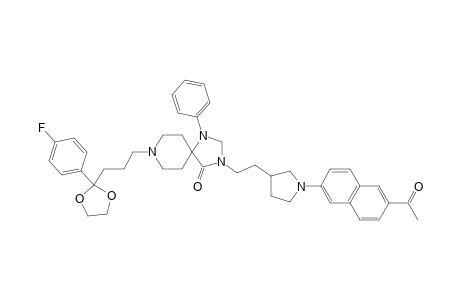 1-(6-[3-(2-[8-(3-[2-(4-FLUOROPHENYL)-1,3-DIOXOLAN-2-YL]-PROPYL)-1-OXO-4-PHENYL-2,4,8-TRIAZASPIRO-[4.5]-DEC-2-YL]-ETHYL)-TETRAHYDRO-1H-1-PYRROLYL]-2-