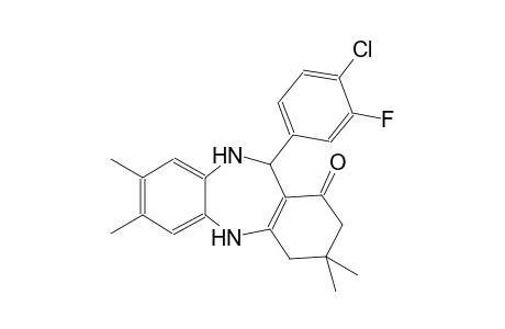 11-(4-chloro-3-fluorophenyl)-3,3,7,8-tetramethyl-2,3,4,5,10,11-hexahydro-1H-dibenzo[b,e][1,4]diazepin-1-one