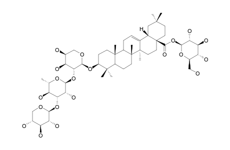 3-O-BETA-D-XYLOPYRANOSYL-(1->3)-ALPHA-L-RHAMNOPYRANOSYL-(1->2)-ALPHA-L-ARABINOPYRANOSYLOLEANOLIC-ACID-28-OBETA-D-GLUCOPYRANOSYL