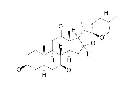 (25R)-3-BETA,7-BETA-DIHYDROXY-5-ALPHA-SPIROSTAN-12-ONE