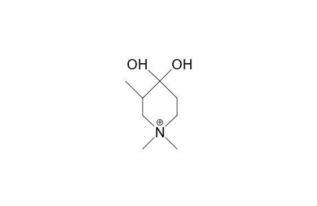 3-Methyl-N,N-dimethyl-4,4-dihydroxy-piperidinium cation