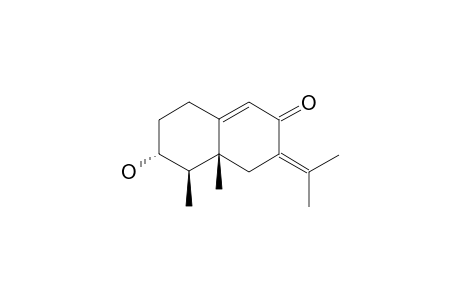 #6;ISOPETASOL;(4AR,5R,6R)-4,4A,5,6,7,8-HEXAHYDRO-6-HYDROXY-4A,5-DIMETHYL-3-(1-METHYLETHYLIDENE)-2(3H)-NAPHTHALENONE;3-ALPHA-HYDROXY-EREMOPHILA-7(11),9-DIEN-8-O