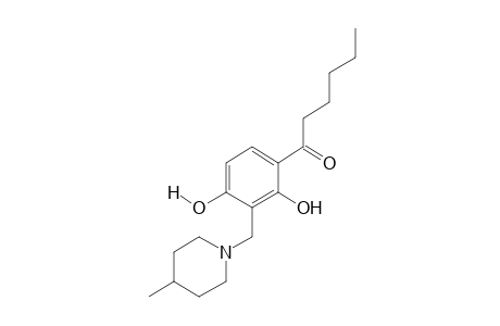 2',4'-dihydroxy-3'-[(4-methylpiperidino)methyl]hexanophenone