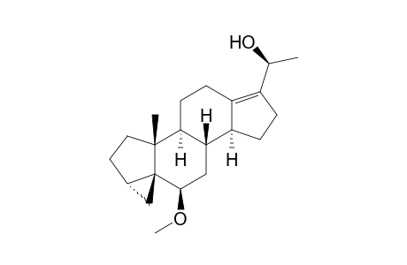 6.beta.-Methoxy-3.alpha.,5-cyclo-18-nor-5.alpha.-pregn-13(17)-en-20.beta.-ol