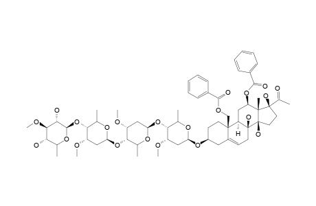 #18;12-O-BENZOYL-19-BENZOYLOXYDEACYLMETAPLEXIGENIN-3-O-BETA-D-THEVETOPYRANOSYL-(1->4)-BETA-D-CYMAROPYRANOSYL-(1->4)-BETA-D-CYMAROPYRANOSYL-(1->4)-BETA-D