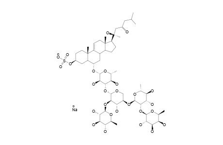 REGULAROSIDE-B;6-ALPHA-O-(BETA-D-FUCOPYRANOSYL-(1->2)-BETA-D-FUCOPYRANOSYL-(1->4)-[BETA-D-QUINOVOPYRANOSYL-(1->2)]-BETA-D-XYLOPYRANOSYL-(1->3)-BETA-D-QUINOVOPY