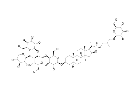 PARVISPINOSIDE_B;#2;(25-R)-26-O-BETA-D-GLUCOPYRANOSYL-5-ALPHA-FUROSTAN-3-BETA,22-ALPHA,26-TRIOL_3-O-{BETA-D-GALACTOPYRANOSYL-(1->2)-O-[BETA-D-XYLOPYRANOSYL-