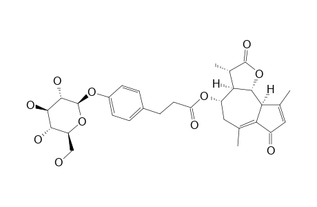 SCORZONERIN;8-ALPHA-MATRICARINYL-3-[4-(1-BETA-D-GLUCOPYRANOSYLOXY)-PHENYL]-PROPANOATE