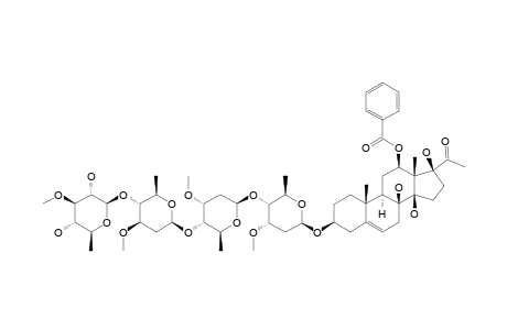 #3;12-O-BENZOYLDEACYLMETAPLEXIGENIN-3-O-BETA-D-THEVETOPYRANOSYL-(1->4)-BETA-D-OLEANDROPYRANOSYL-(1->4)-BETA-D-CYMAROPYRANOSYL-(1->4)-BETA-D-CYMAROPYRANO