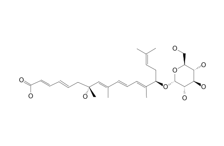 14-O-ALPHA-D-GLUCOPYRANOSYL-(2E,4E,7S,8E,10E,12E,14S)-7,9,13,17-TETRAMETHYL-7,14-DIHYDROXY-2,4,8,10,12,16-OCTADECAHEXAENOIC-ACID