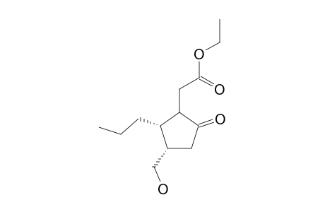 (+/-)-(1'S*,2'S*,3'S*)-ETHYL-3'-HYDROXYMETHYL-5'-OXO-2'-PROPYLCYCLOPENTYL-CARBOXYLATE