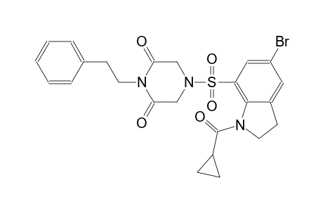 2,6-piperazinedione, 4-[[5-bromo-1-(cyclopropylcarbonyl)-2,3-dihydro-1H-indol-7-yl]sulfonyl]-1-(2-phenylethyl)-