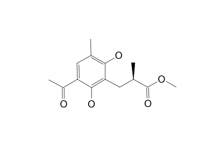 (R)-3-(3'-ACETYL-2',6'-DIHYDROXY-5'-METHYLPHENYL)-2-METHYL-PROPIONIC-ACID-METHYLESTER