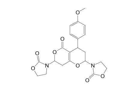 (2RS,4SR,7SR)-4-(4-METHOXYPHENYL)-5-OXO-2,7-DI-(2-OXO-3-OXAZOLIDINYL)-2,3,4,5,7,8-HEXAHYDROPYRANO-[4,3-B]-PYRAN