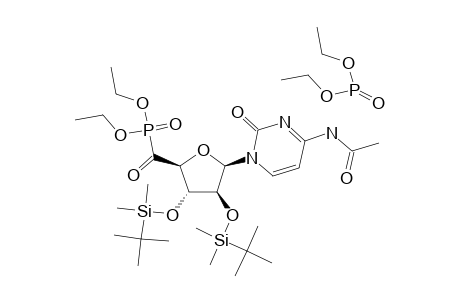 DIETHYL-[1'-(5'-KETO-2',3'-DI-O-TERT.-BUTYLDIMETHYLSILYL-BETA-D-ARABINO-PENTA-1',4'-FURANOSYL)-N(4)-ACETYL-CYTOSYL]-5'-PHOSPHONATE