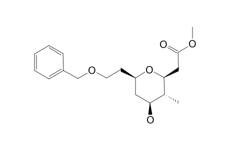 (+)-METHYL-(2-S,3-S,4-S,6-R)-[6-(2-BENZYLOXYETHYL)-4-HYDROXY-3-METHYL-TETRAHYDROPYRAN-2-YL]-ACETATE