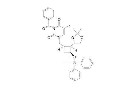 3-BENZOYL-1-[[(1R,2S,3S)-3-TERT.-BUTYLDIPHENYLSILYLOXY-2-[(4S)-2,2-DIMETHYL-1,3-DIOXOLAN-4-YL]-CYCLOBUTYL]-METHYL]-5-FLUORO-THYMINE