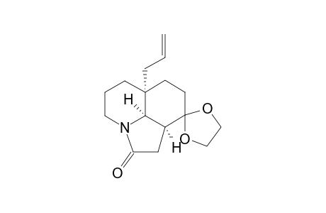 Spiro[1,3-dioxolane-2,9'-[9H]pyrrolo[3,2,1-ij]quinolin]-2'(1'H)-one, octahydro-6'a-(2-propenyl)-, (6'a.alpha.,9'a.alpha.,9'b.alpha.)-(.+-.)-