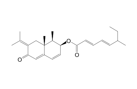 2,4-Octadienoic acid, 6-methyl-, 1,2,6,7,8,8a-hexahydro-1,8a-dimethyl-7-(1-methylethylidene)-6-oxo-2-naphthalenyl ester, [1.alpha.,2.alpha.(2E,4E,6S*),8a.alpha.]-(+)-