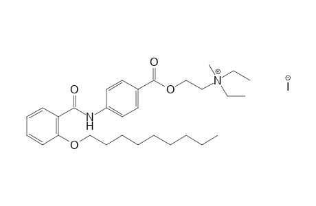 diethyl(2-hydroxyethyl)methylammonium iodide, p-[o-(nonloxy)benzamido]benzoate