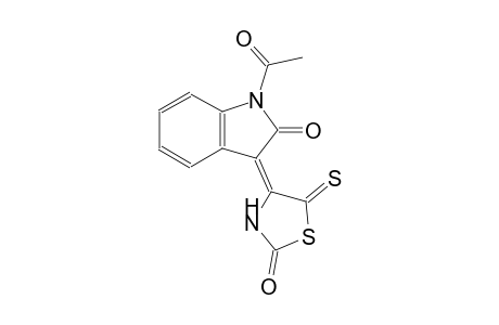 (3E)-1-acetyl-3-(2-oxo-5-thioxo-1,3-thiazolidin-4-ylidene)-1,3-dihydro-2H-indol-2-one