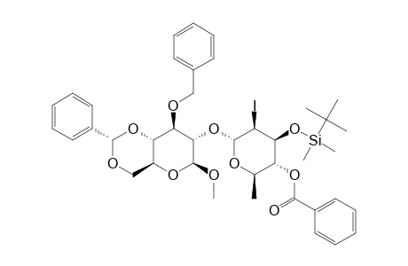 #12;[4-O-BENZOYL-3-O-TERT.-BUTYLDIMETHYLSILYL-2,6-DIDEOXY-2-IODO-ALPHA-D-MANNO-HEXOPYRANOSYL]-(1->2)-METHYL-(3-O-BENZYL-4,6-O-BENZYLIDENE-BETA-D-GLUCOPYRANOSI