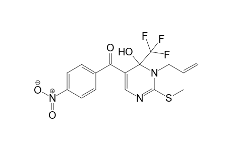 (1-Allyl-6-hydroxy-2-(methylthio)-6-(trifluoromethyl)-1,6-dihydropyrimidin-5-yl) (4-nitrophenyl)methanone