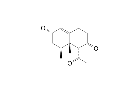 LAEVINOL_E;6-ALPHA-ACETYL-4-BETA,5-BETA-DIMETHYL-1-(10)-ENE-2-ALPHA-HYDROXY-7-OXODECALIN