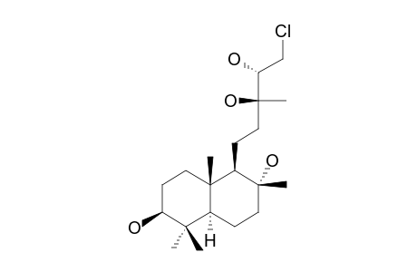 15-CHLORO-LABDAN-3-BETA,8-ALPHA,13-BETA,14S-TETRAOL